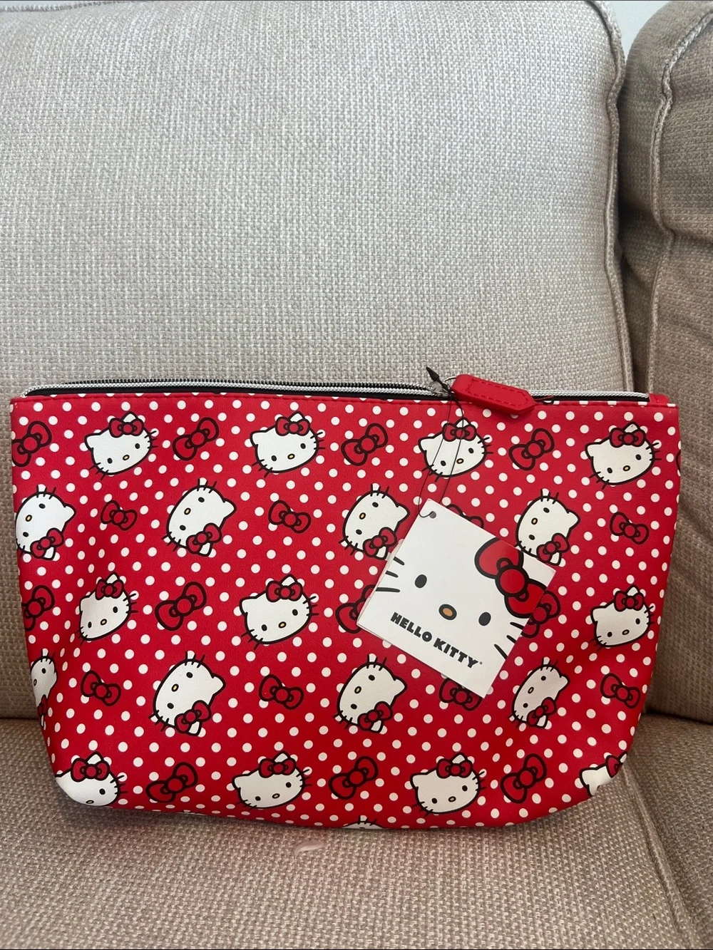Hello Kitty Red Polka Dot Cosmetic Bag